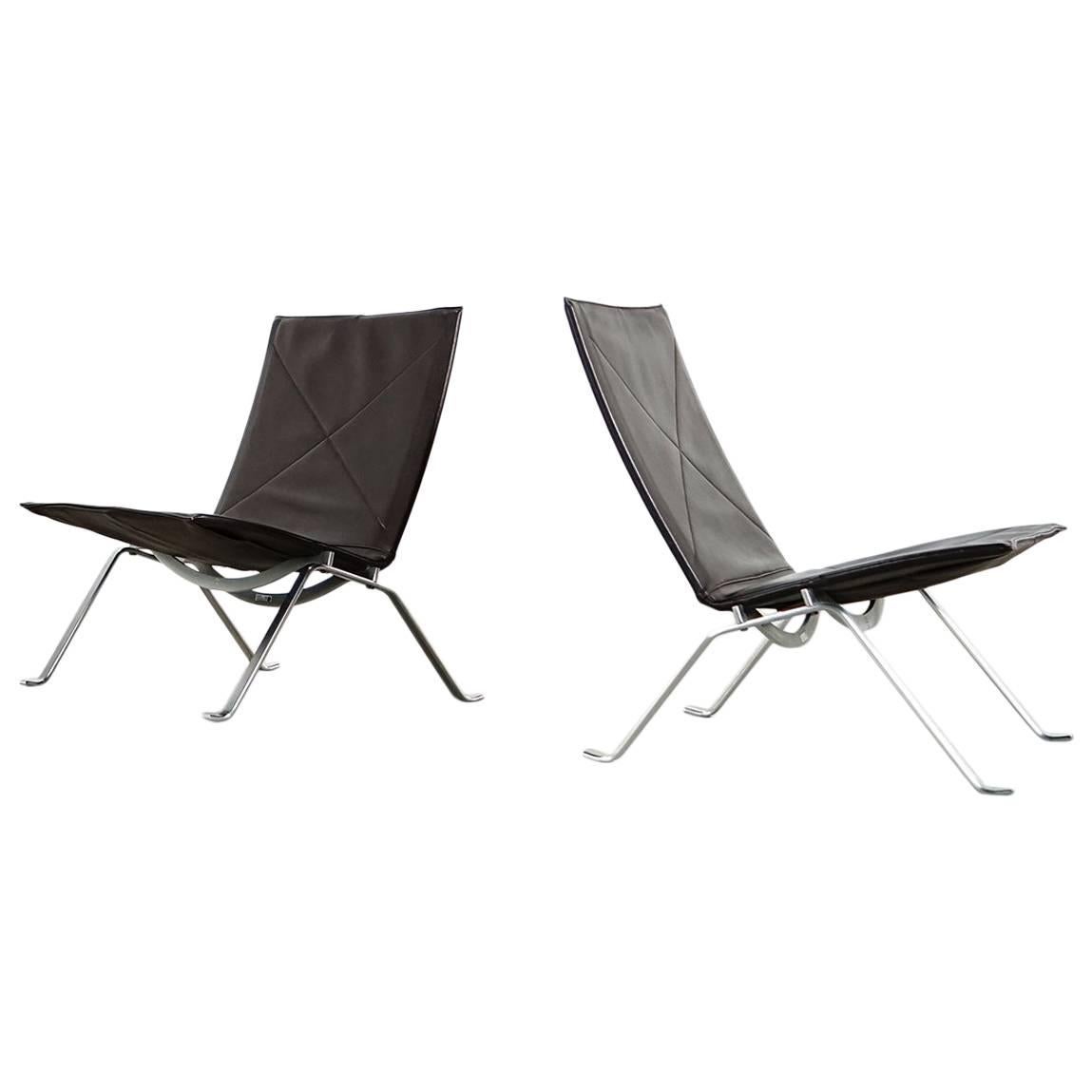 Two Poul Kjaerholm, PK22 Lounge Chair, 1986 by Fritz Hansen, Denmark
