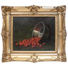 Albert Francis King; Still Life with Strawberries, Oil on Canvas