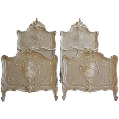 Antique Pair of Louis XV Style Matching Beds