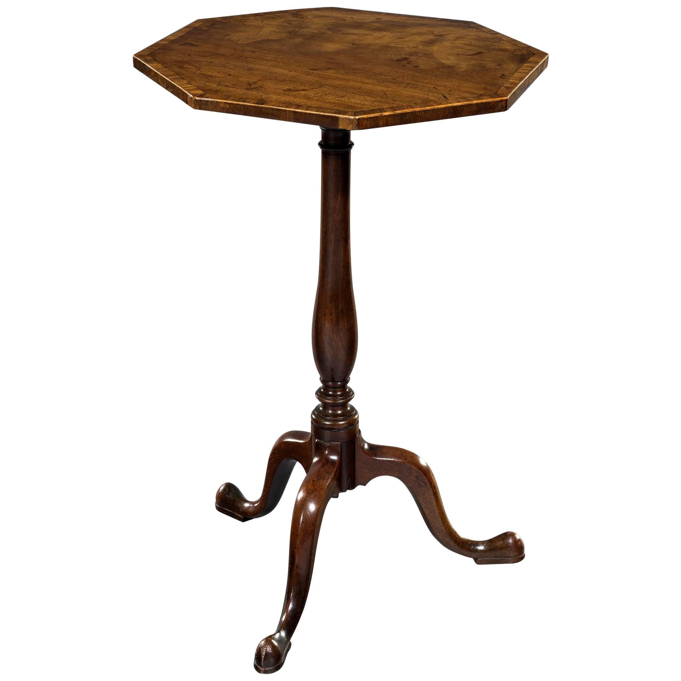 Rare George III 18th Century Period Mahogany Octagonal-Shaped Occasional Table For Sale