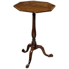 Rare George III 18th Century Period Mahogany Octagonal-Shaped Occasional Table