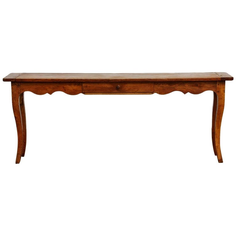French Provincial Farmhouse Oak Console Table
