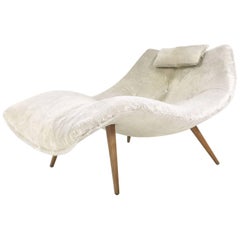 Rare Adrian Pearsall 1828 C Chaise Lounge Chair Restored in Ivory Cowhide