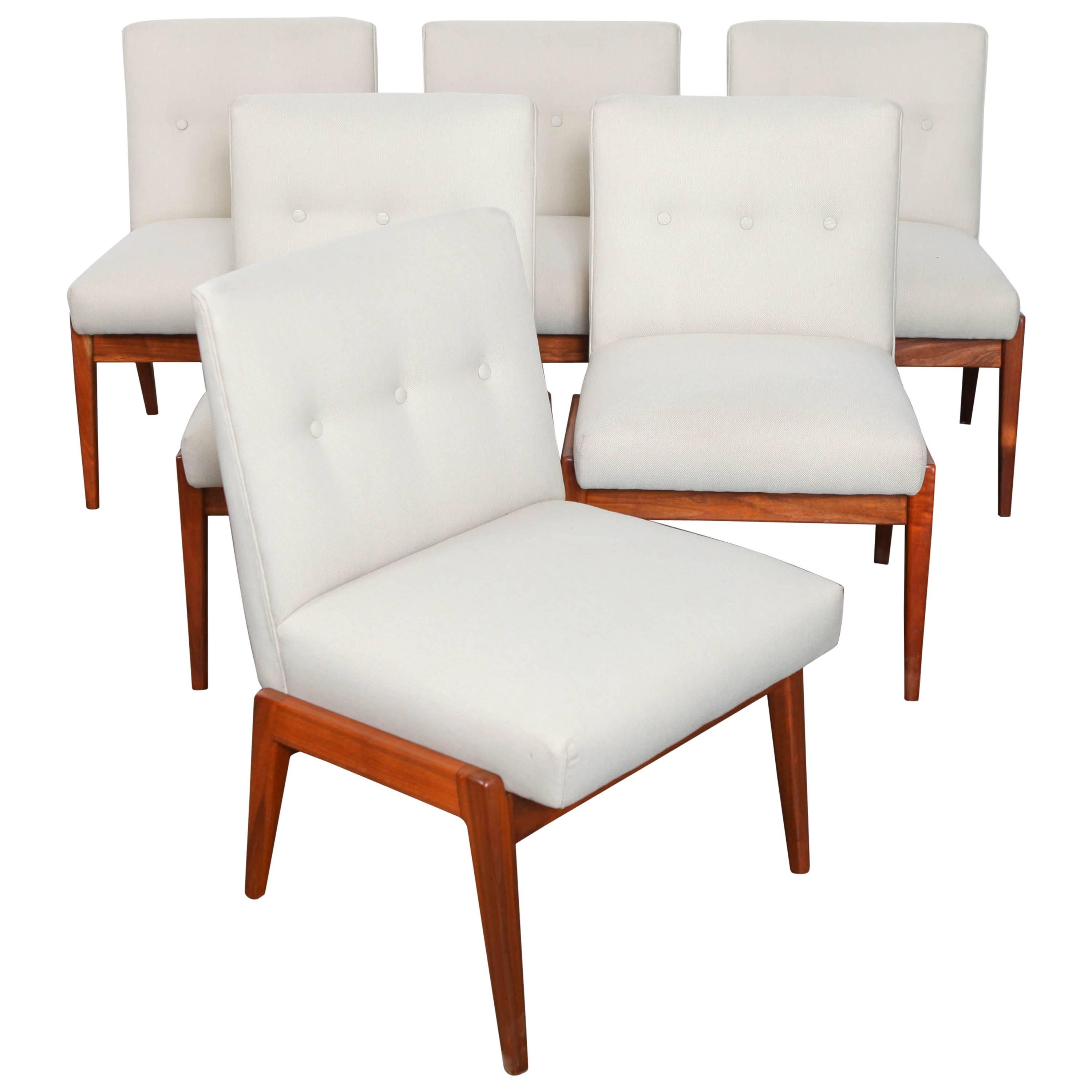 Set of Six Jens Rison Walnut Dining Chairs