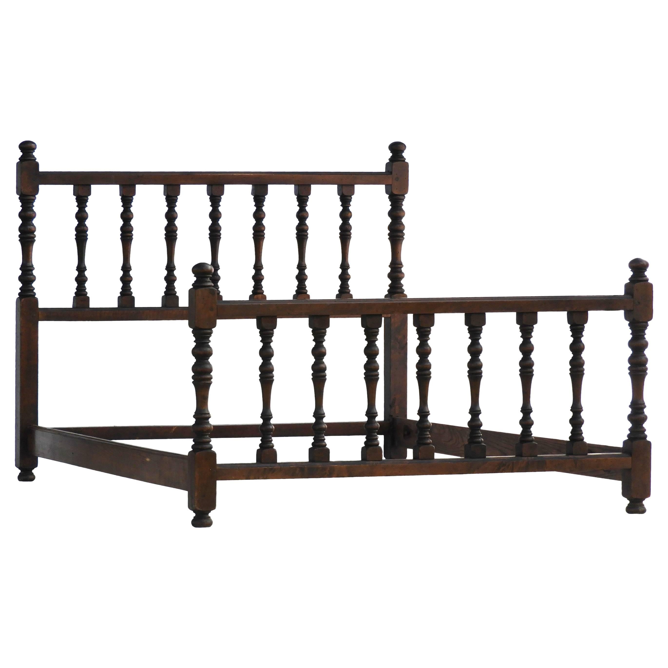 Antique Bed US Queen UK King Size French Provincial, 19th Century