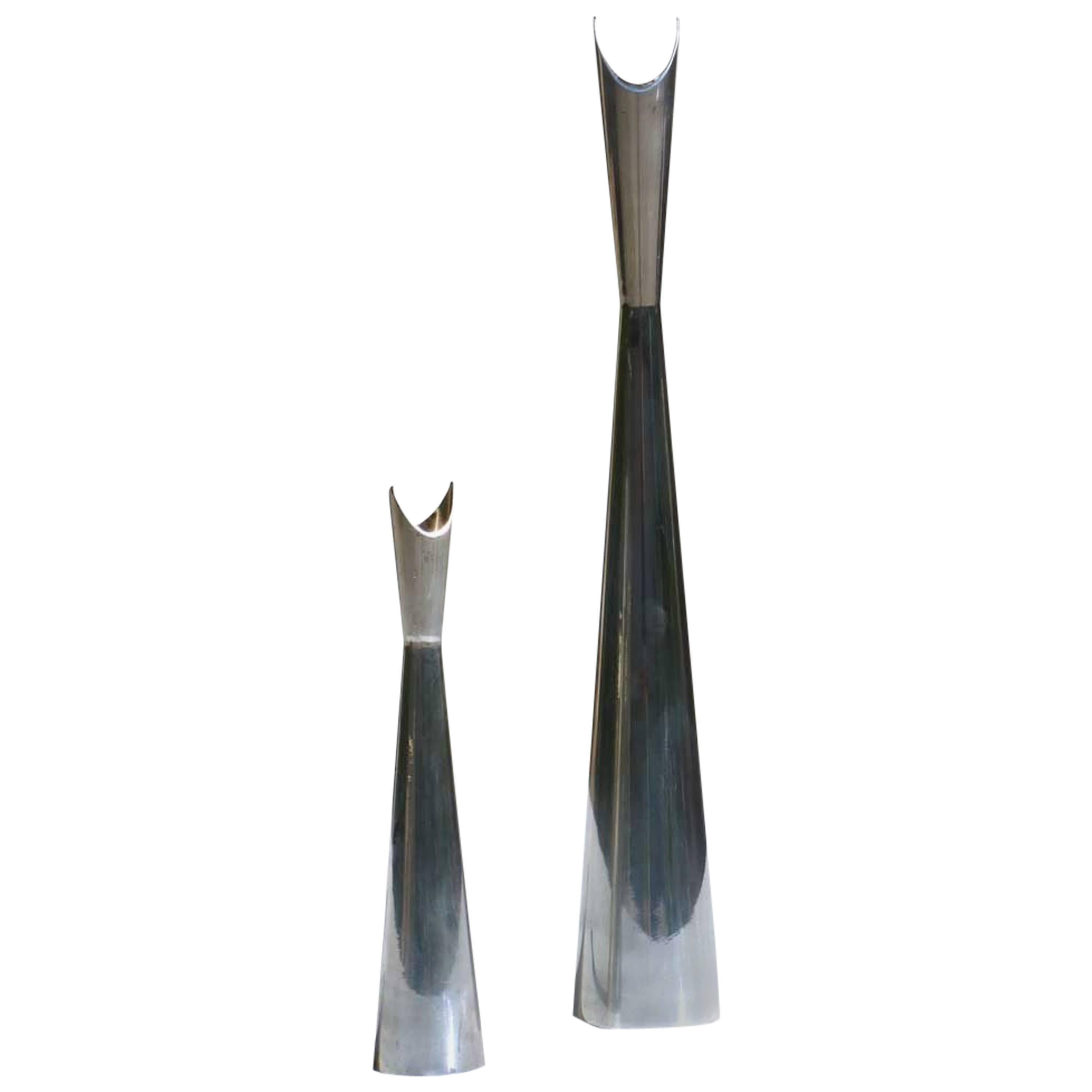 "Cardinali" Lino Sabattini by Christofle Design Midcentury 1950s Silver Vases