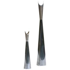 Vintage "Cardinali" Lino Sabattini by Christofle Design Midcentury 1950s Silver Vases