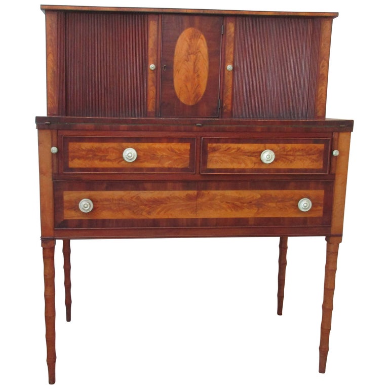 Federal Mahogany And Birch Inlaid Secretary Desk For Sale At 1stdibs