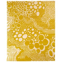 Angela Adams Glacier, Yellow Rug, 100% New Zealand Wool, Hand-Knotted, Modern