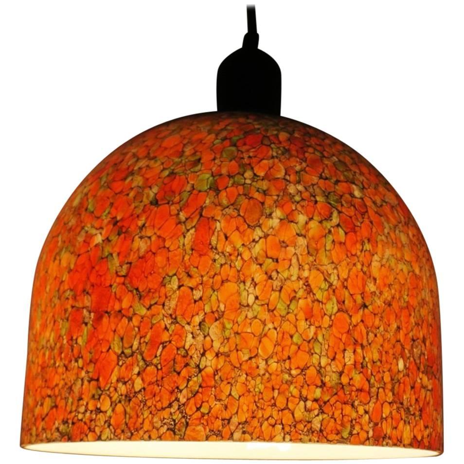 Murano Vintage Mottled Glass Dome Pendant Light