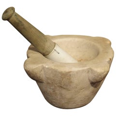 Small 19th Century Marble Mortar and Pestle from France