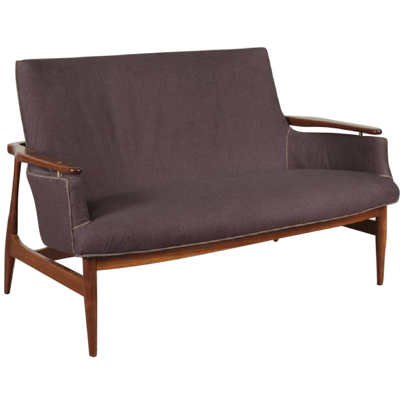 Mid century Modern Two-Seat Sofa in the Manner of Finn Juhl NV 53