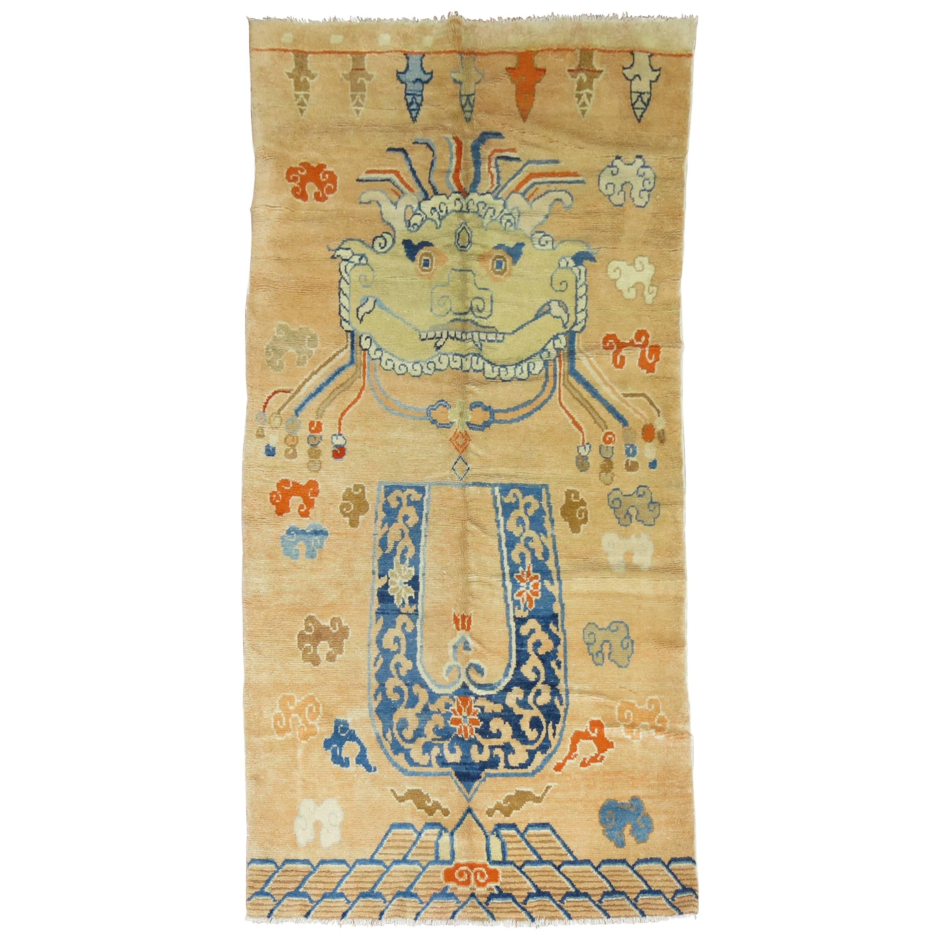 Pictorial Antique Tibetan Rug