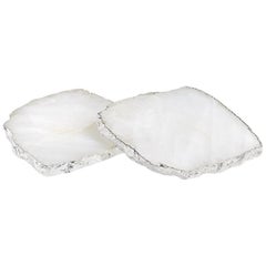 Kivita Coasters in Crystal and Silver, Set of Two, by ANNA New York