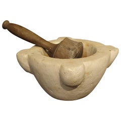 Small 19th Century Marble Mortar and Pestle from France
