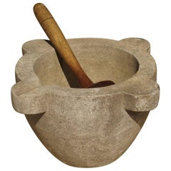 Antique 19th Century Stone Mortar and Pestle from France