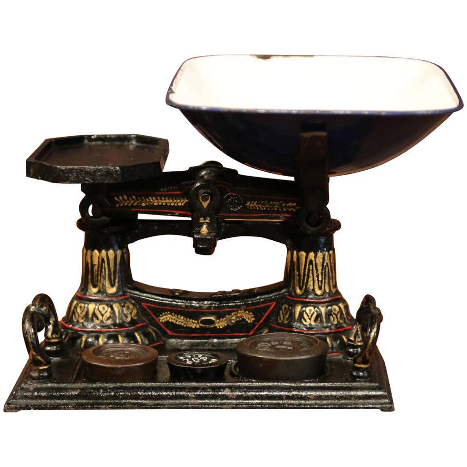 Antique English Beam Scale and Weights For Sale at 1stdibs