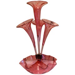 Victorian Ruby Glass Epergne Vase