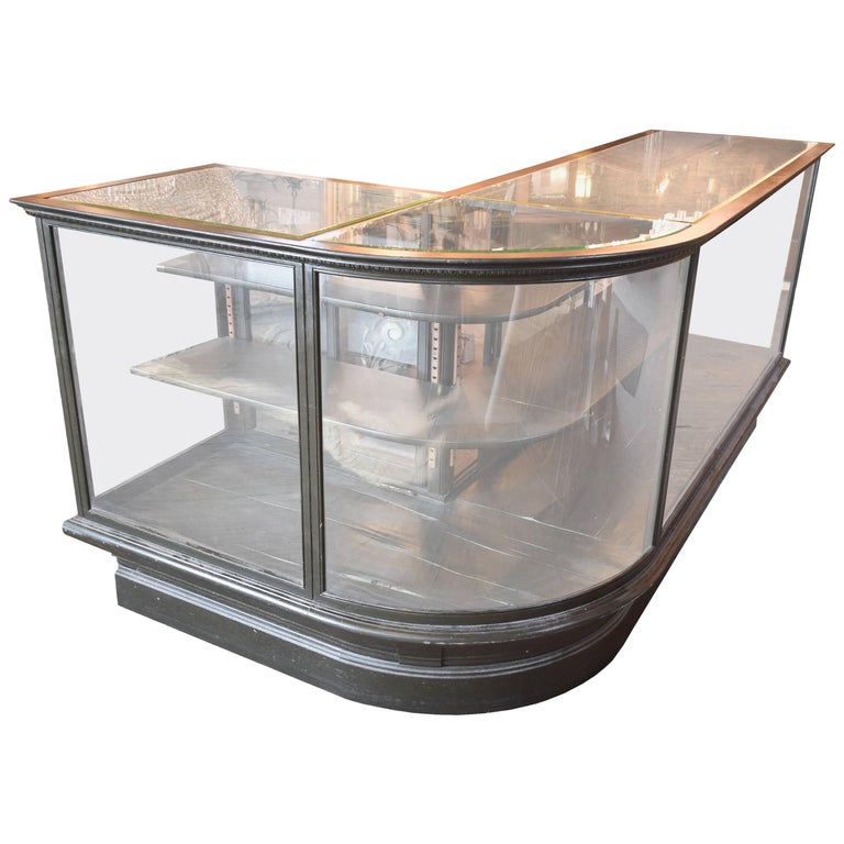 Curved Oak Display Case at 1stDibs