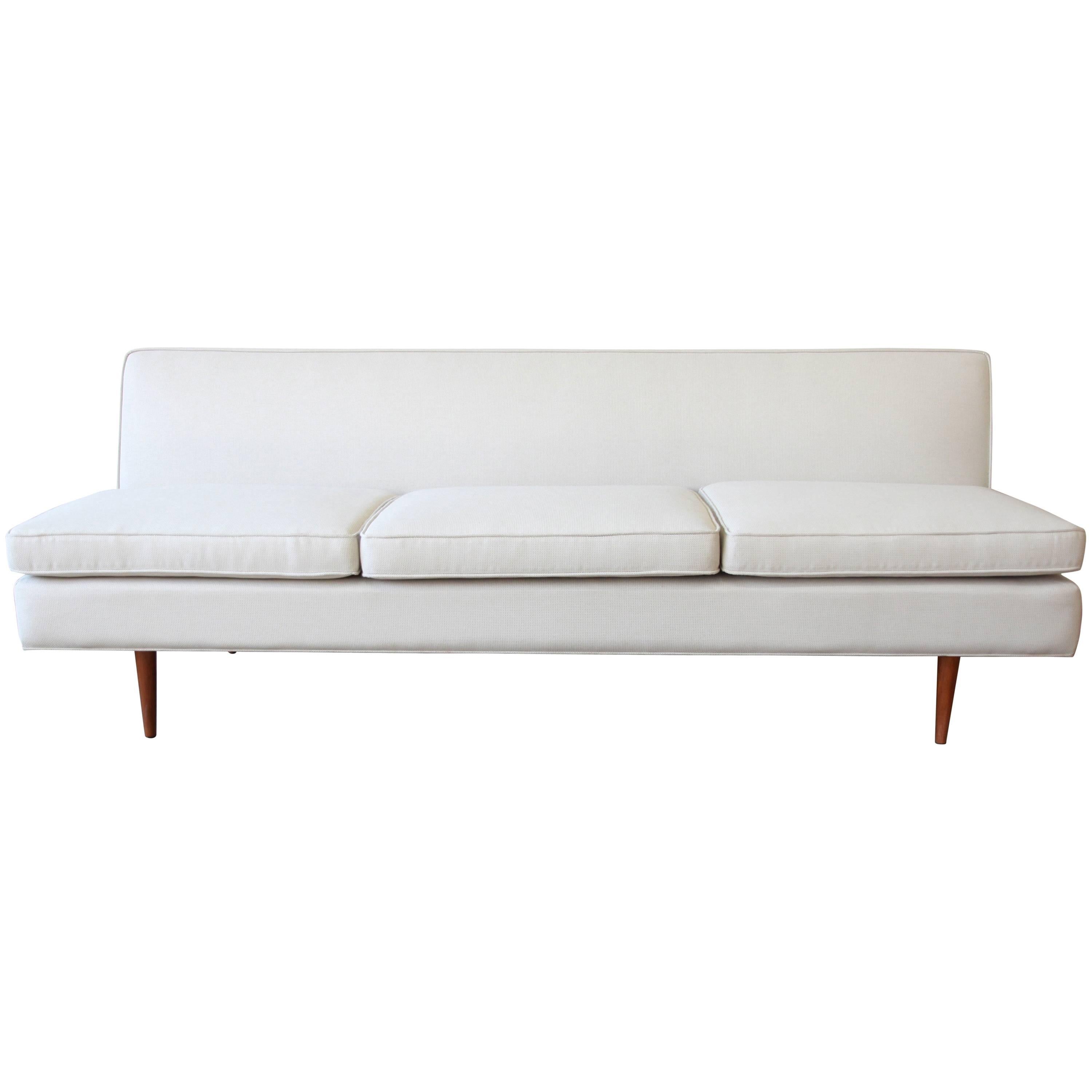 Paul McCobb Mid-Century Modern Planner Group Armless Sofa, Newly Restored