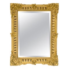 Antique English Rectangular Beveled Mirror in Gilt Frame (H 35 1/4 x W 27)