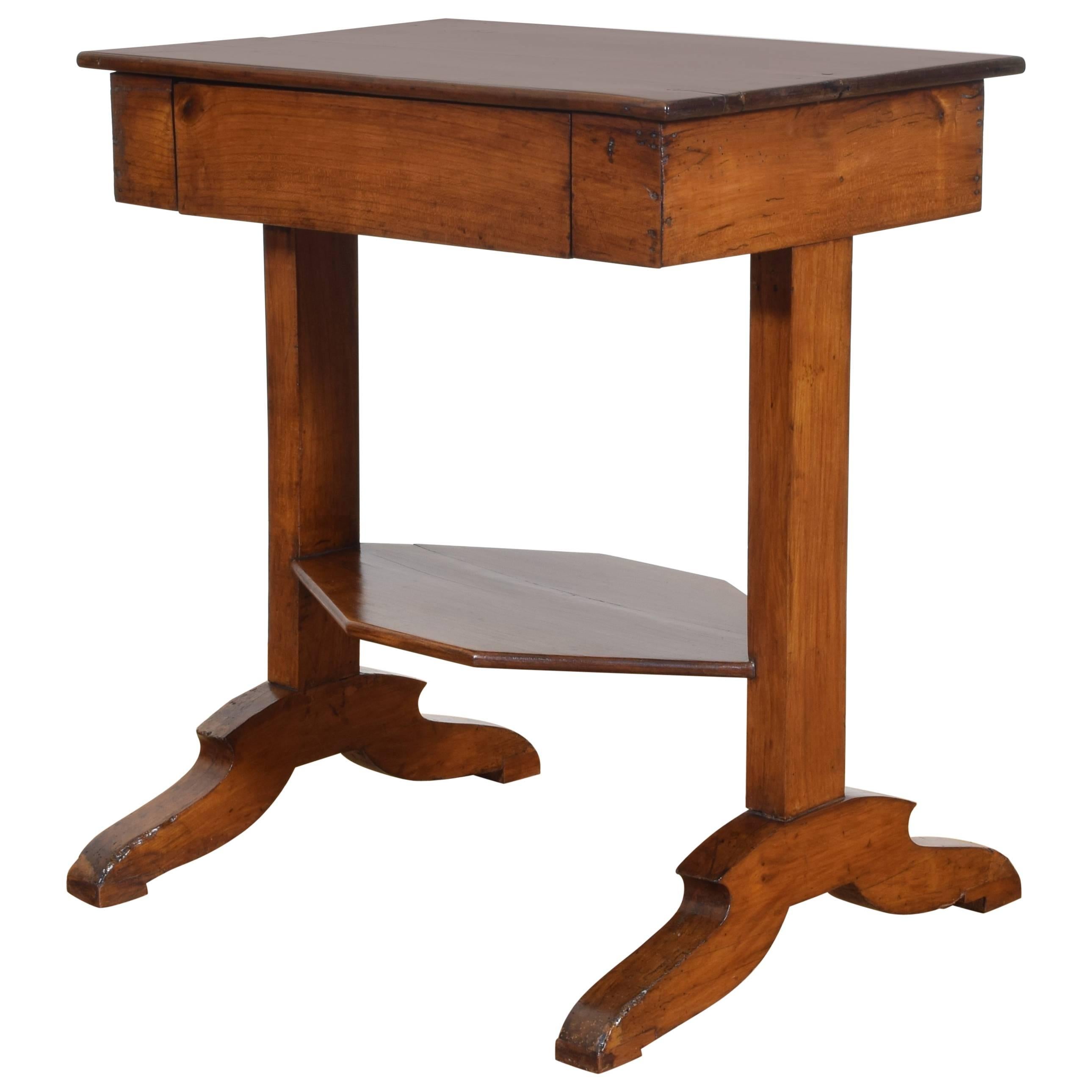 French Restauration Period Cherrywood One-Drawer Side Table, circa 1810-1820
