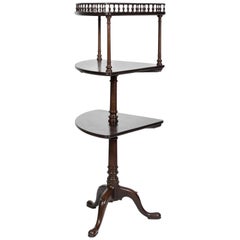 Antique 19th Century Mahogany Three-Tiered Corner Stand with Gallery Rail