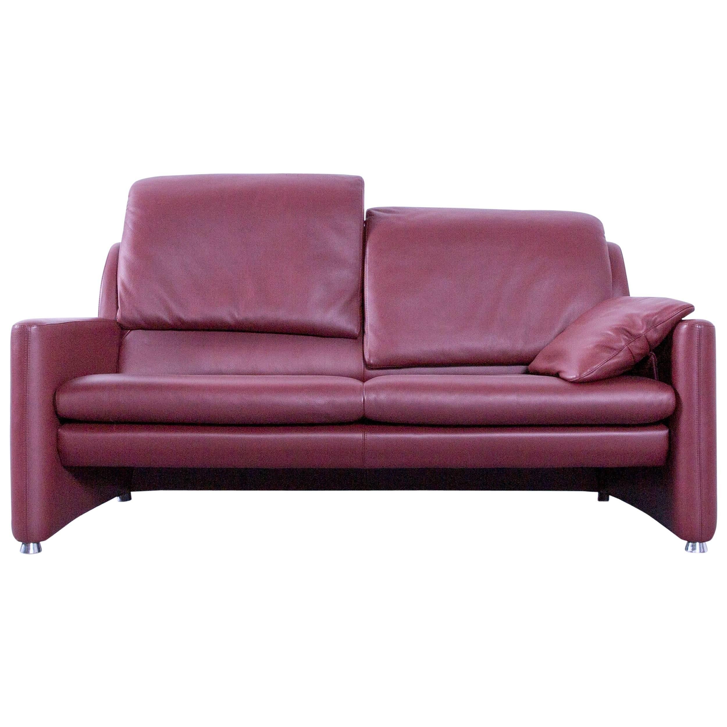 Leolux Fidamigo Designer Leather Sofa Red Two-Seat Function Couch