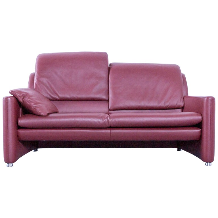 Leolux Fidamigo Designer Leather Sofa Red Two Seat Function Couch At Leolux Fidamigo Designer Leather Sofa Red Two Seat Function Couch For