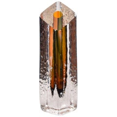 Heavy Walled Object Colored Blown Glass Vase, 1970s Style