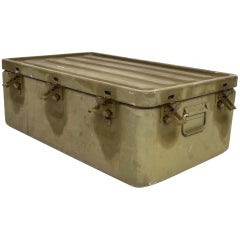 WWII Military Aluminium Box Original Olive Green, Industrial, Midcentury Period