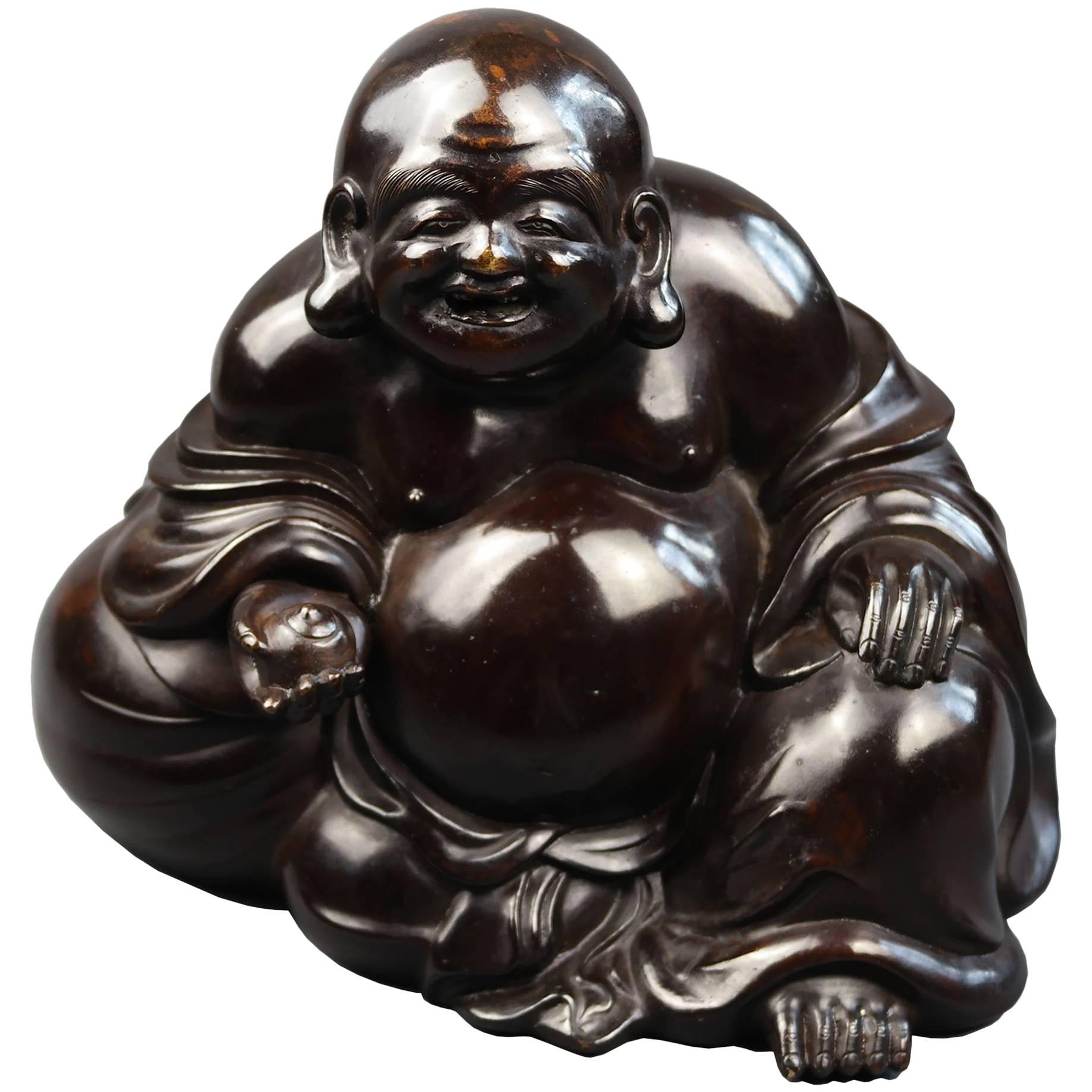 Early 19th Century, Hotei (Happy Buddha), Edo Period, Art of Japan For Sale