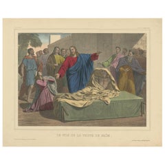 Antiker religiöser Druck „No. 21“ Der Sohn der Witwe von Nam, um 1840