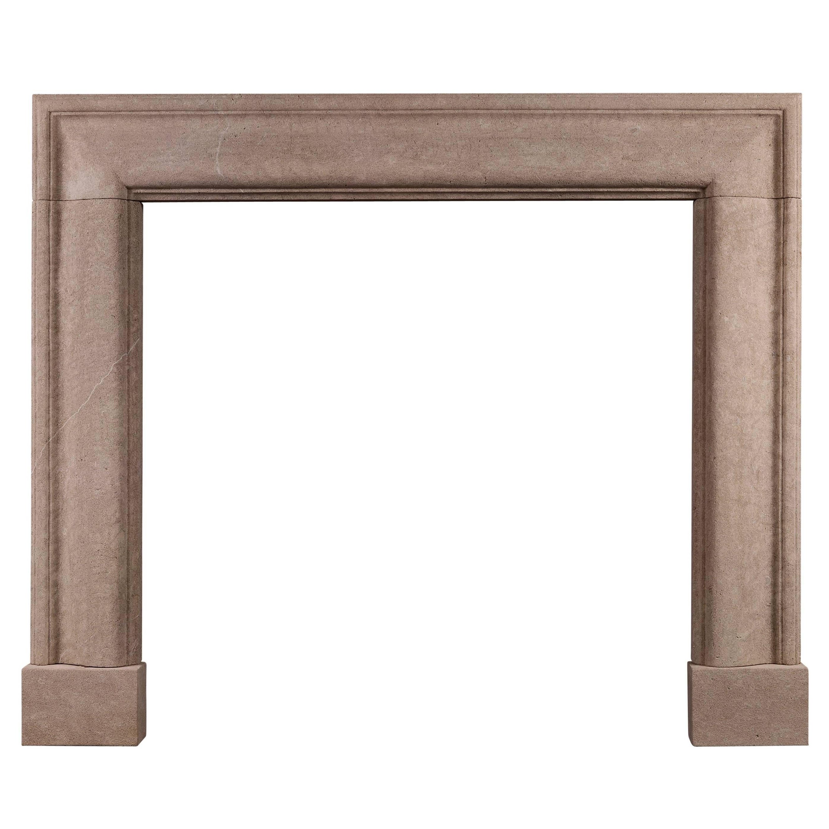 English Moulded Bolection Fireplace in Bath Stone For Sale