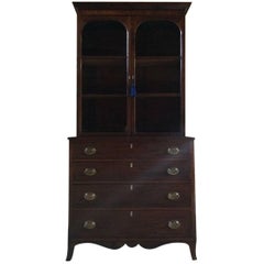 Antique Bookcase Chest of Drawers Mahogany Victorian, 19th Century, 1845