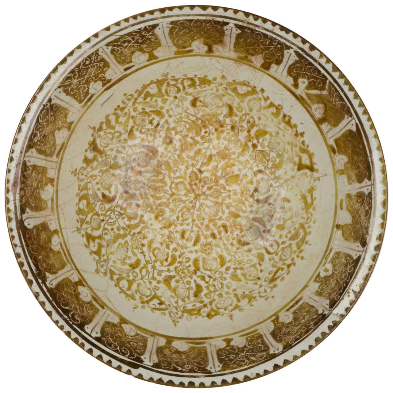 Kashan Lustre Decorated Pottery Bowl Iran, 12th-13th Century For Sale