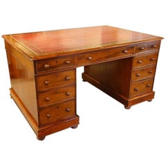 Antique Early Victorian Mahogany Partners Desk