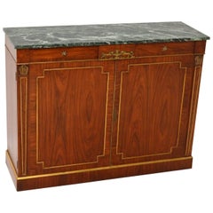 Antique Rosewood Marble-Top Sideboard Cabinet