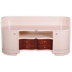 Low Art Deco Dressing Commode from Czechoslovakia, Color Ivory, 1930-1939