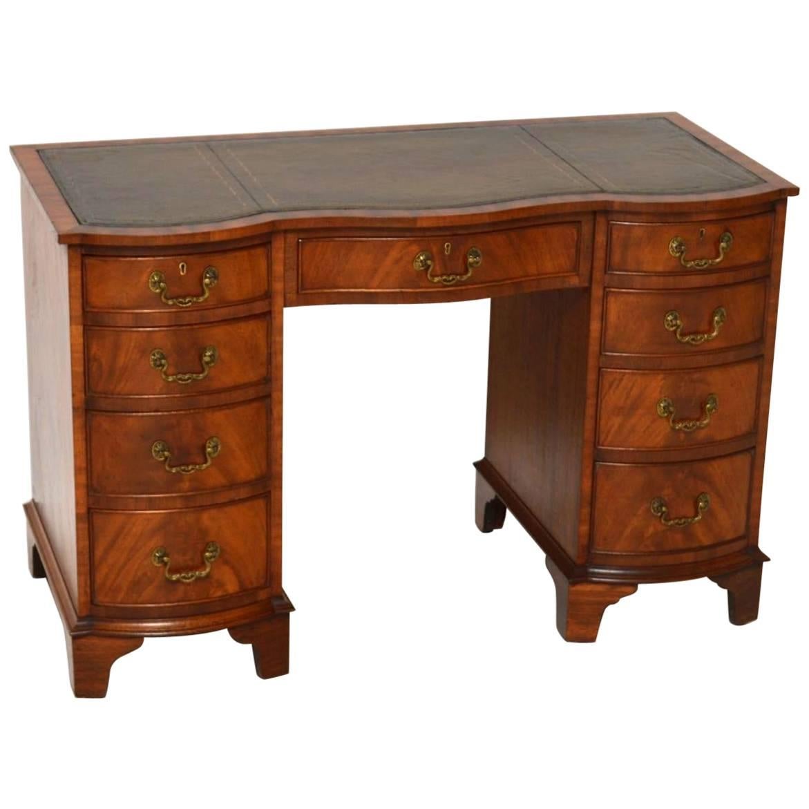 Antique Mahogany Leather Top Desk