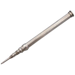 George IV Hallmarked Silver Sliding Propelling Pencil by S Mordan, London, 1824