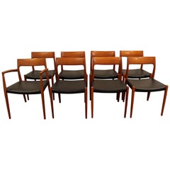 Set of Eight Niels Moller Teak #77 Dining Chairs