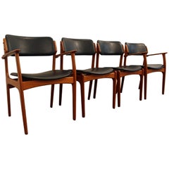 Set of Four Erik Buch for O.D. Mobler Teak Dining Chairs