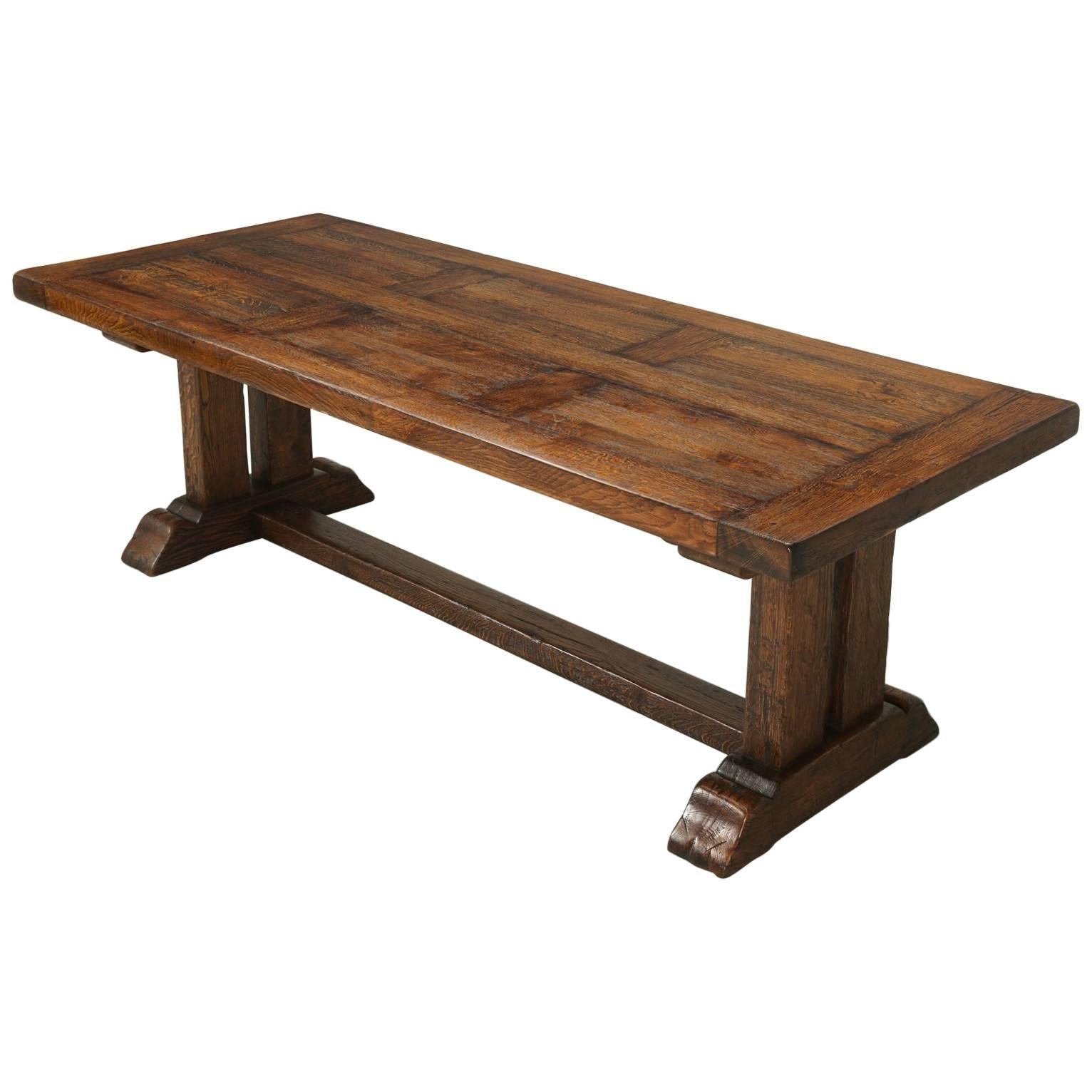 French Trestle Dining Table with Matching Leaves
