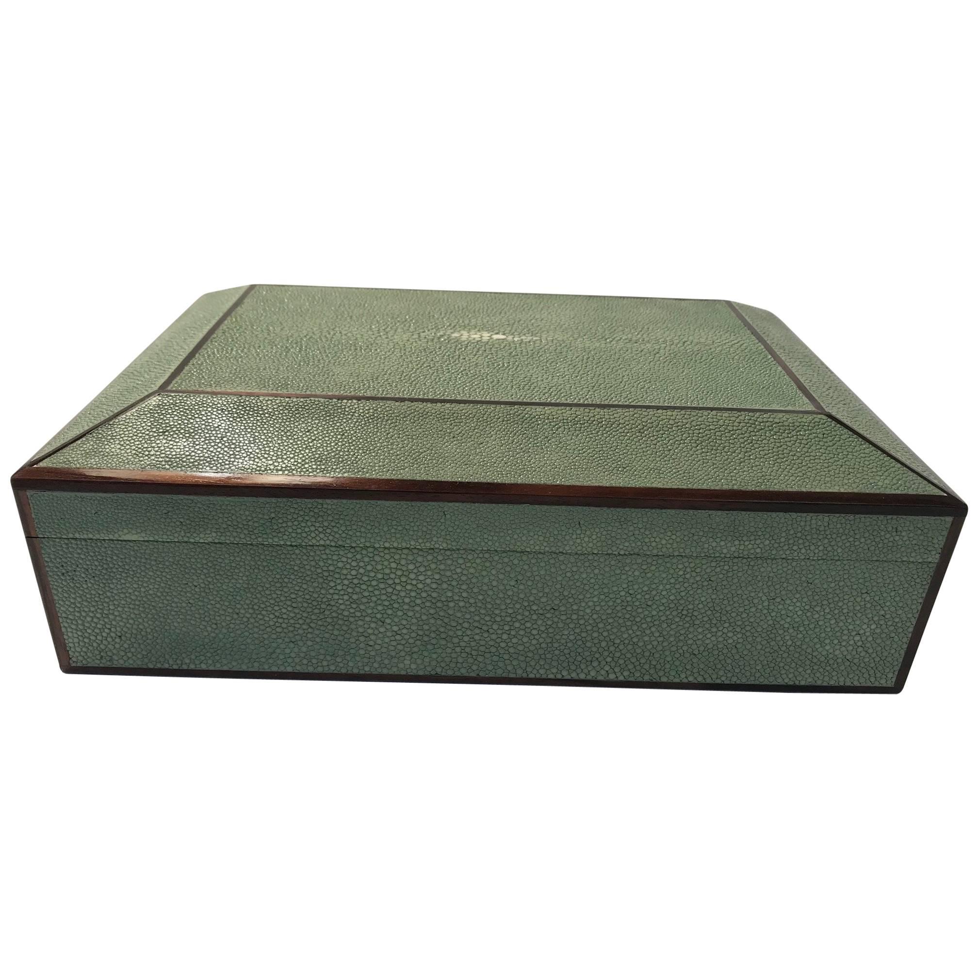 Natural Shagreen and Ebony Inlay Box