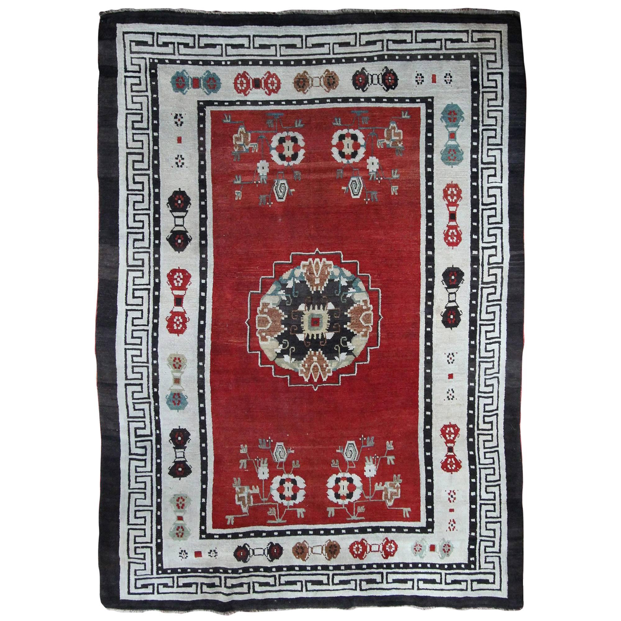 Antique Tibetan Carpet For Sale