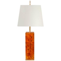 lamps french table france dated slender fractal resin 1972 lamp orange