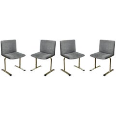 Saporiti Brass Set of Four Dining Chairs