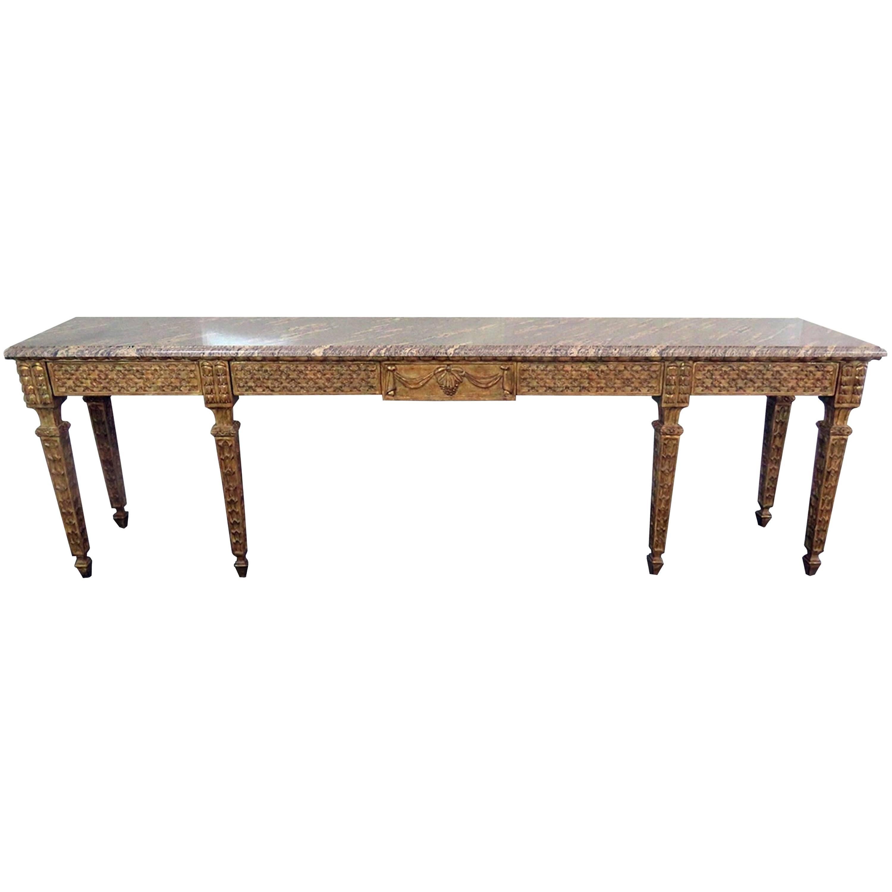 Jansen Style Marble-Top Console Table