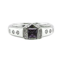 0.30 Carat Alexandrite and Diamond Engagement Ring Set in Platinum